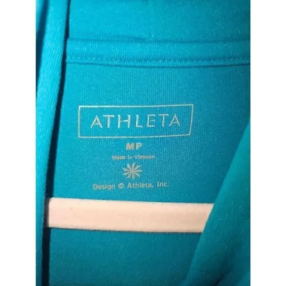 Athleta Teal Blue Hooded Athletic Dress, Top - Picture 5 of 8
